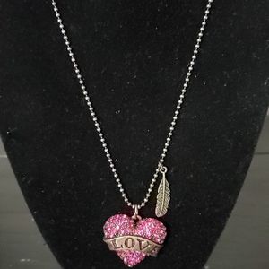 Betsey Johnson ' Flights of Fancy' heart necklace